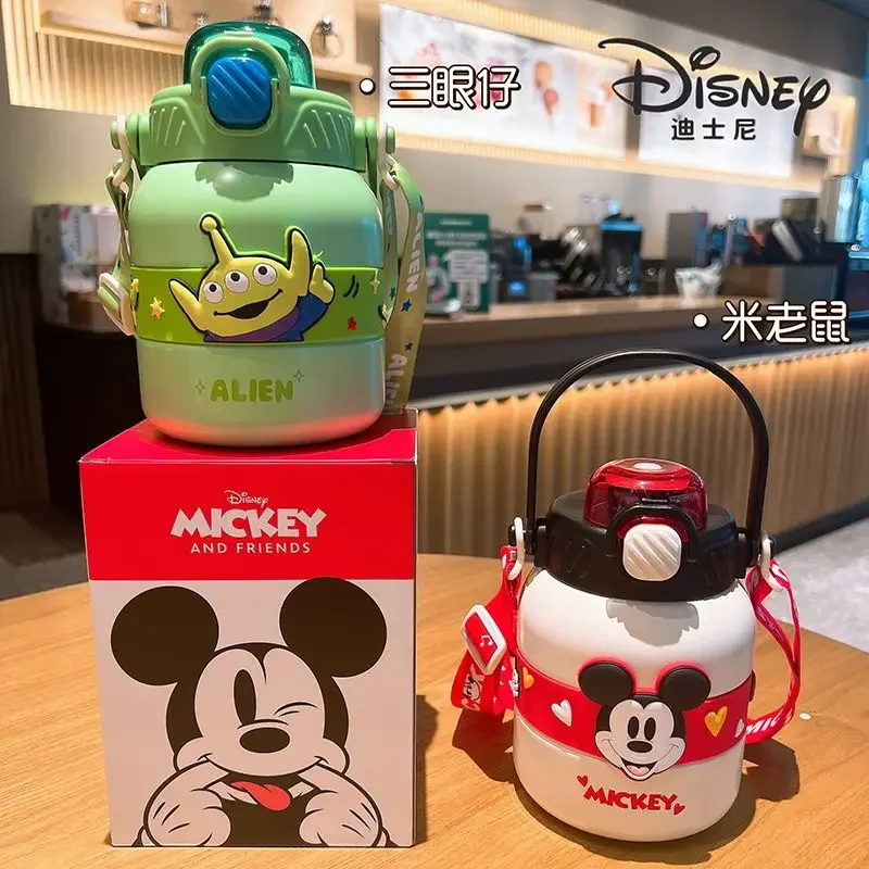 Disney Buzz Lightyear Cute Children Outdoor School Sports Portable Double Drink Large Capacity Cartoon Water Bottle Thermos Cup