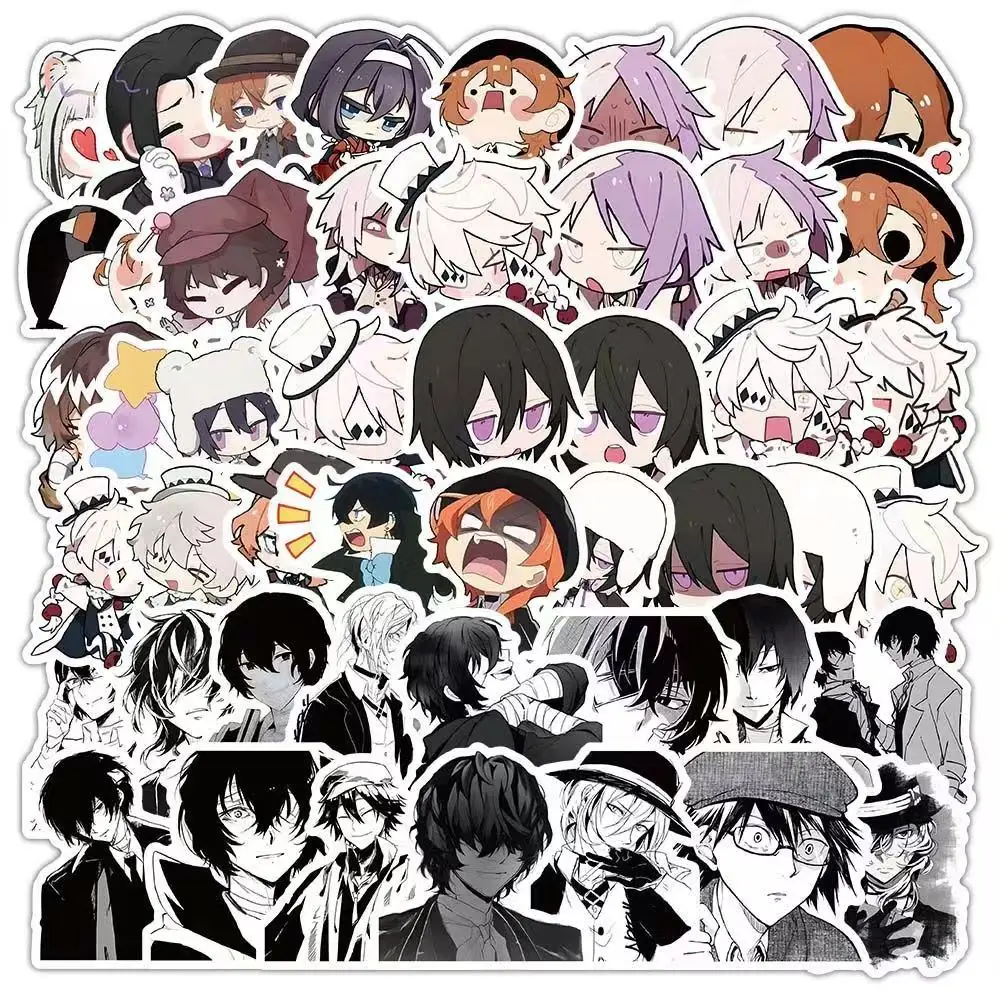 

103pcs Bungo Stray Dogs Stickers Chibi Dazai Chuuya Atsushi Waterproof Vinyl Decals Laptop Phone Skateboard Journaling DIY Decor