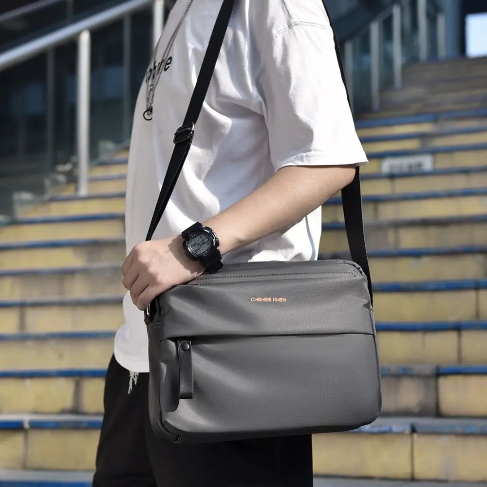

Stylish Zipper Pockets Men Crossbody Backpack Oxford Durable Shoulder Bag Waterproof Sling Bag Business