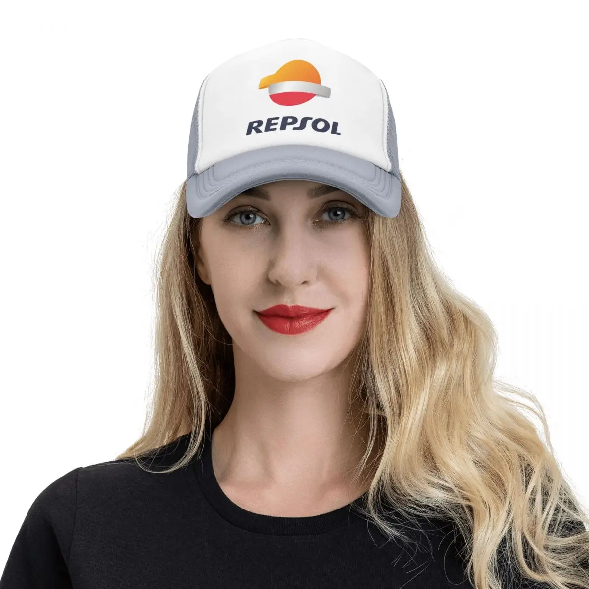 Men Women Repsol Motor Oil Trucker Caps Mesh Baseball Caps Snapback Caps Dad Hat Trucker Worker Cap Adjustable Sports Cap Summer