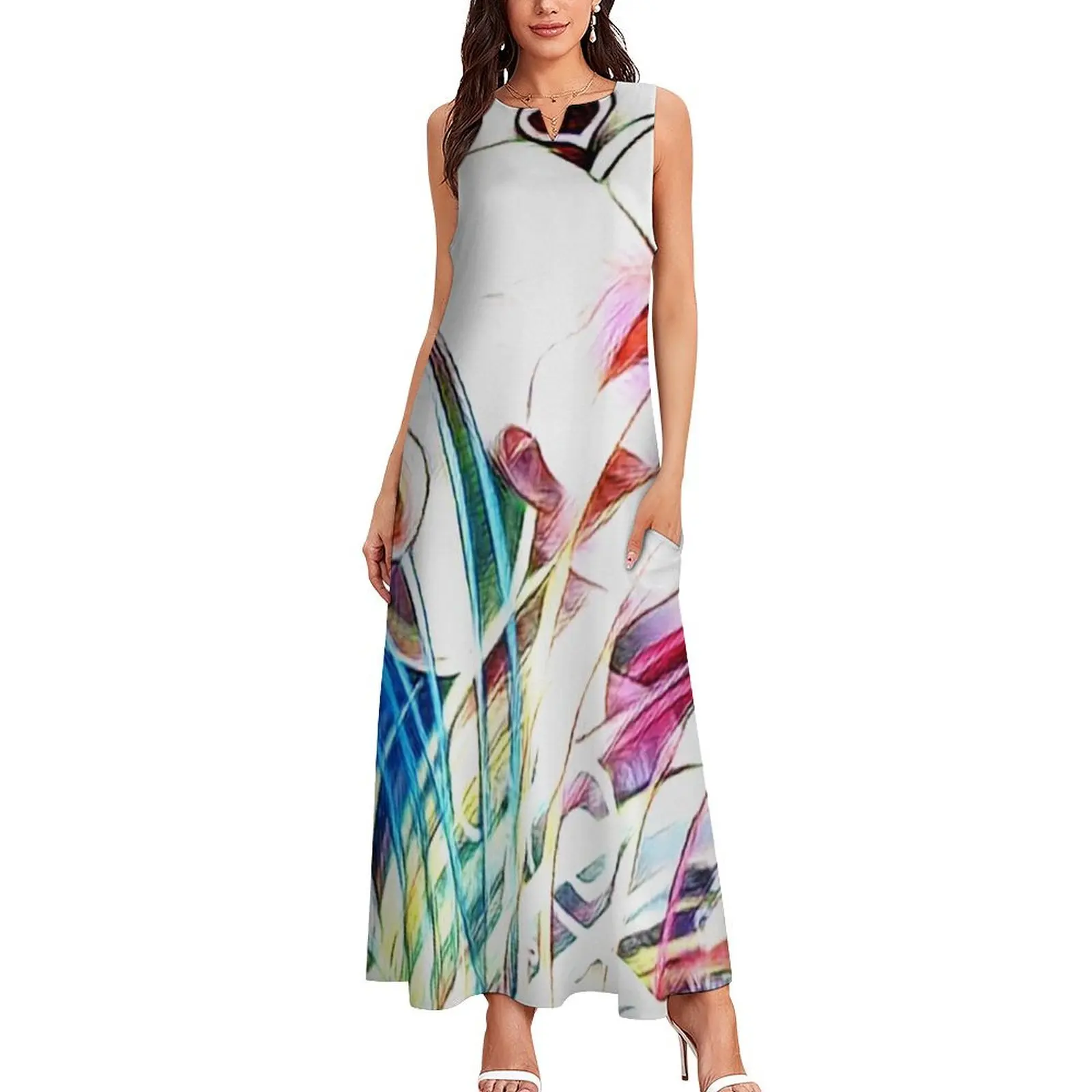 Earth - Haitian Island Spirits 02 Long Dress Women's clothing chic and elegant woman dress elegant dresses for women