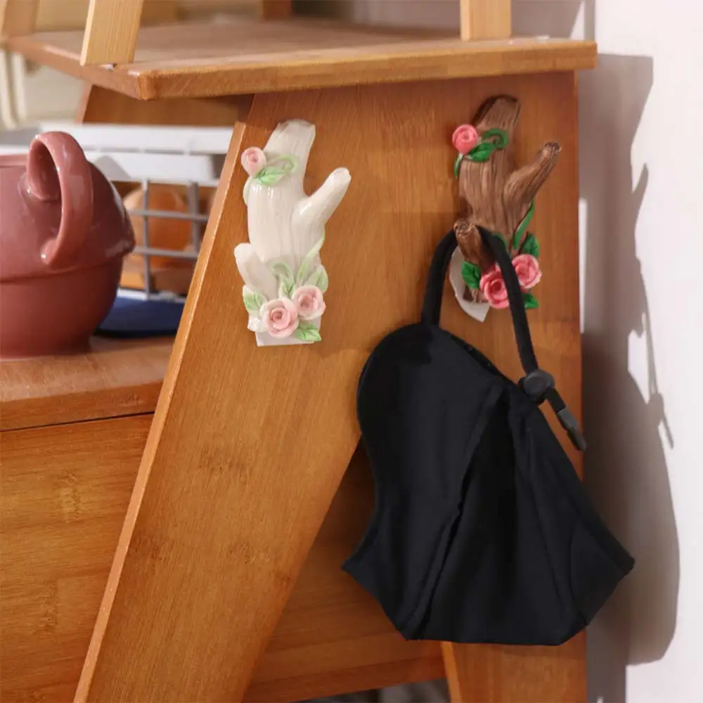 

3pcs Home Decor Strong Sticky Wall Hook Holder Simulation Branch Multi-Functional Coat Rack No-Drill Resin Adhesive Hooks Home