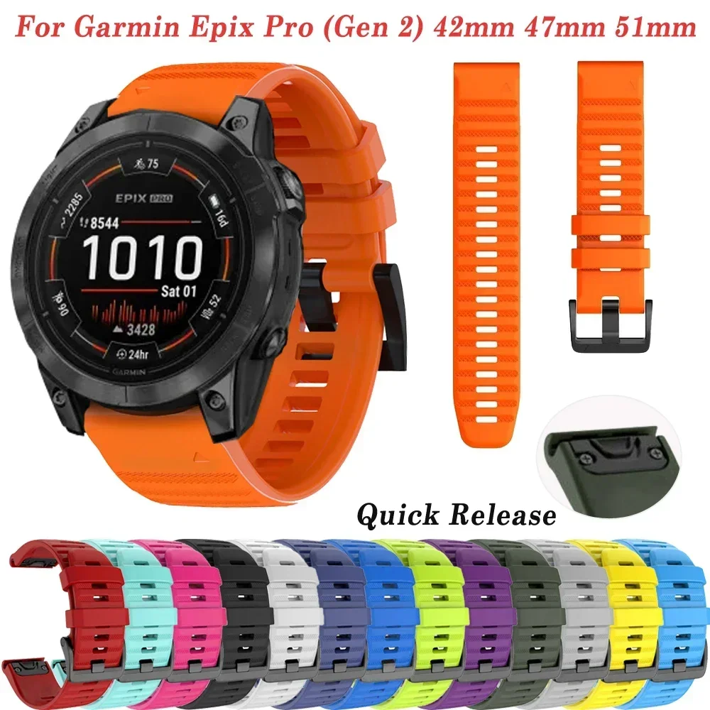 Epix Pro Gen 2 51MM 47MM 42MM Band Silikonarmband für Garmin Fenix 7S 7 7X Pro 5X 5 5S Plus 6 6S 6X Smart Watch Easyfit Armband