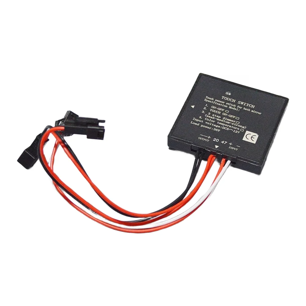 Touch Sensor Dimmer Switch for Mirror Mounted LED Lights DC 5-12V Input Isolated Activation Suitable for Wet Location Use