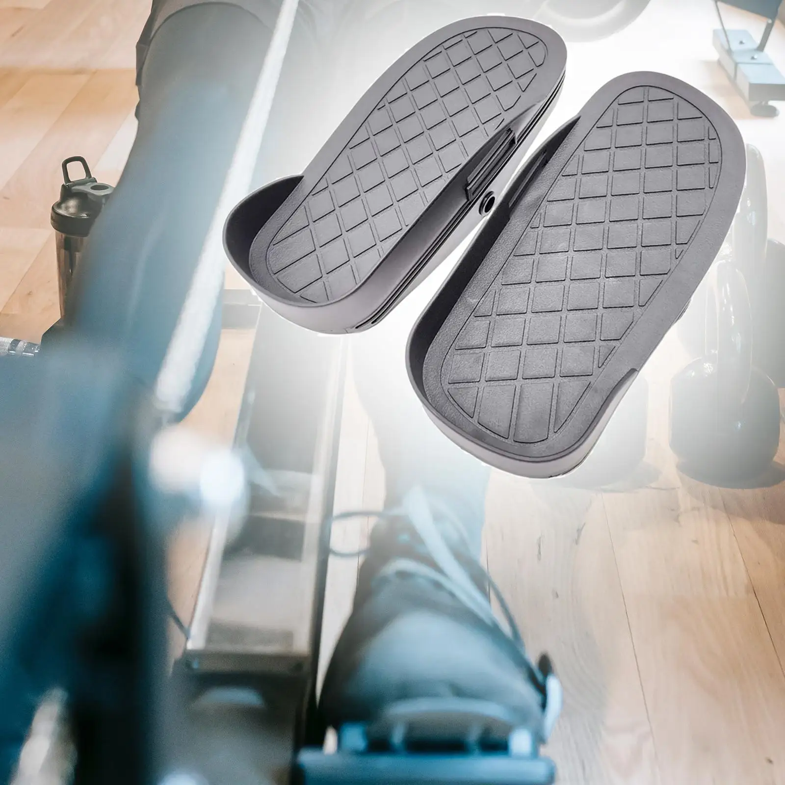 Set of 2 Rowing Machine Foot Pedals Replacements Easily Assembled and Store Professional for Elliptical Machine Black 11.8x5inch