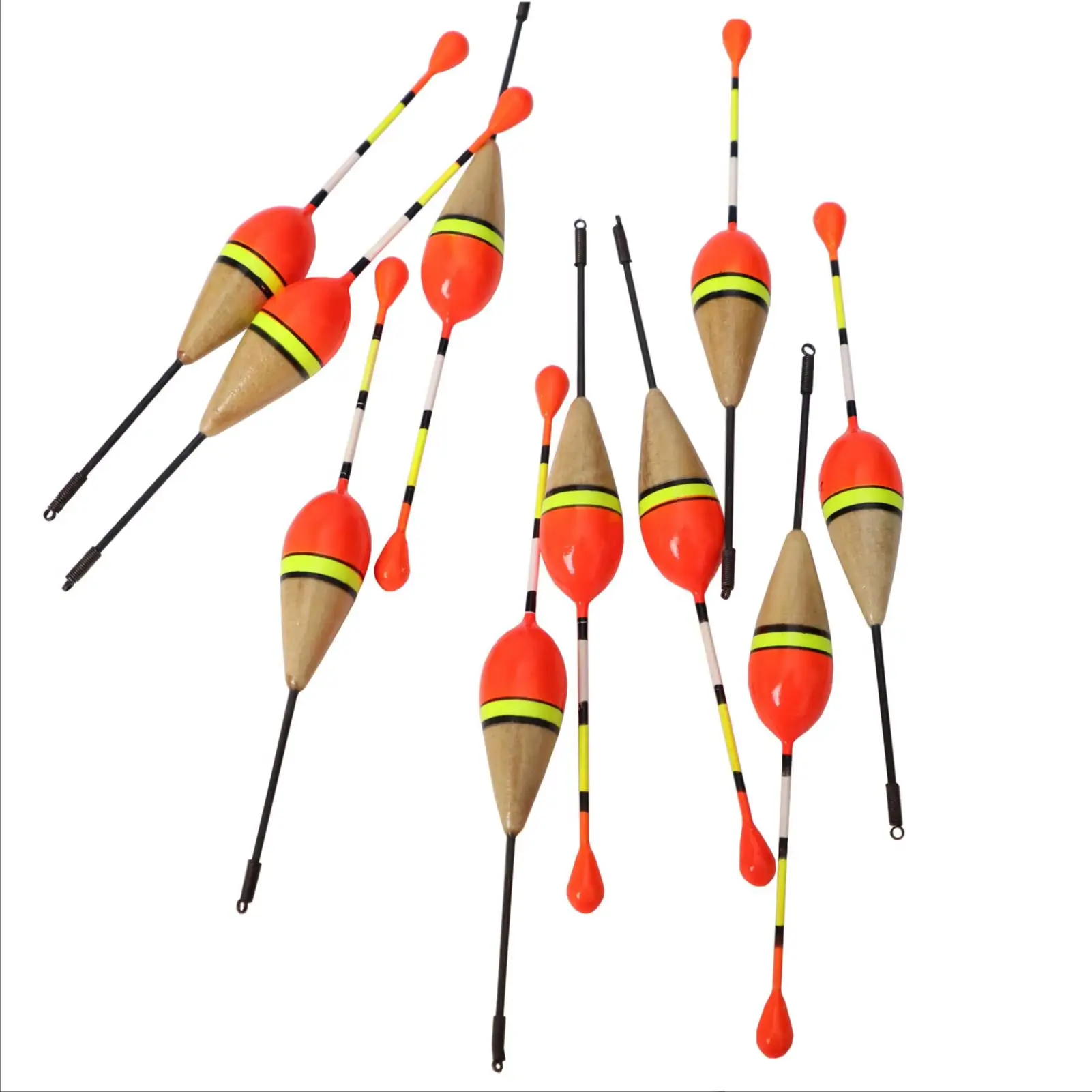 FREE FISHER Fishing Bobbers,10pcs Fishing Floats Set,Antenna Wood Cork Floats Kit,Buoyancy 3g 13.5cm Buoy,Fishing Accessories