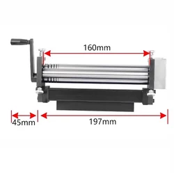 Mini Manual Rolling Machine Sheet Metal Plate Round Tube Hand-Cranking Bending Machine Roller Diameter 15MM Bender RB160