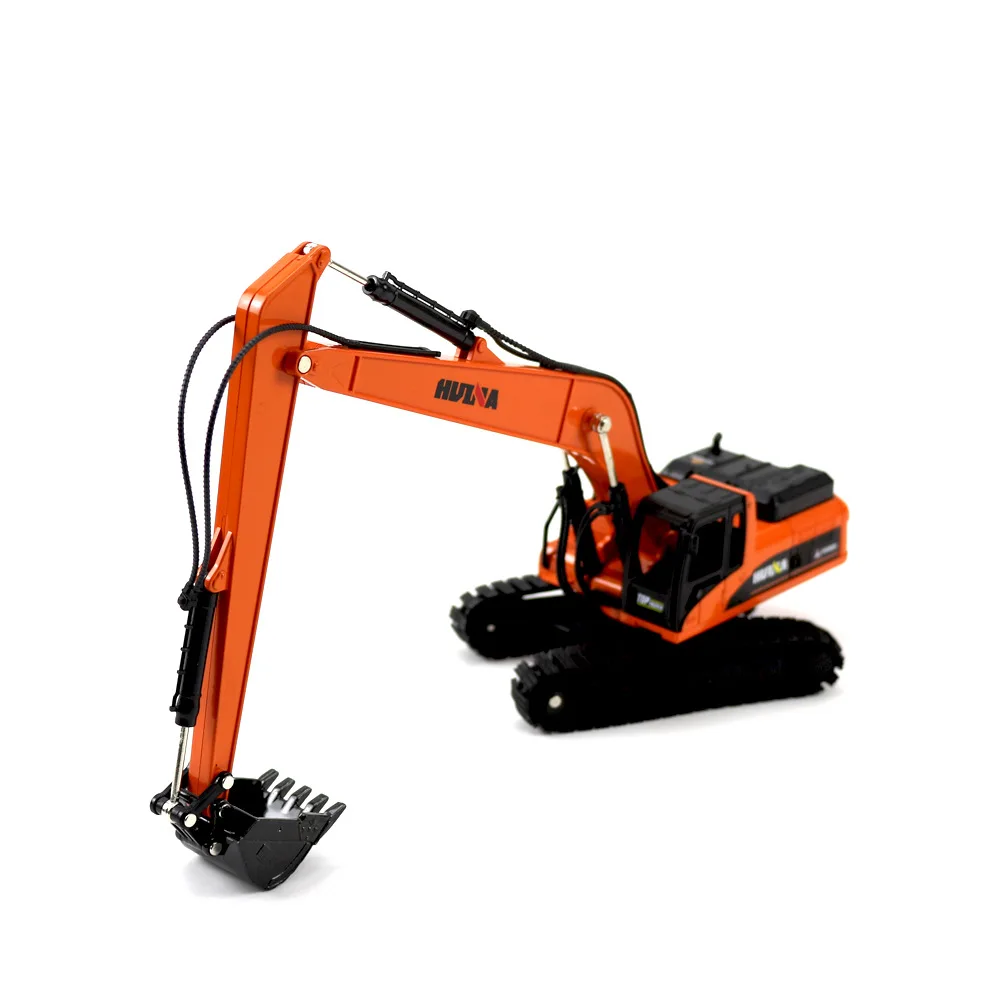 Huina Alloy Car Model Long Arm Excavator Toys for Kids Adult 1:50 Engineering Vehcle Construction Cars Collection Childern Gift