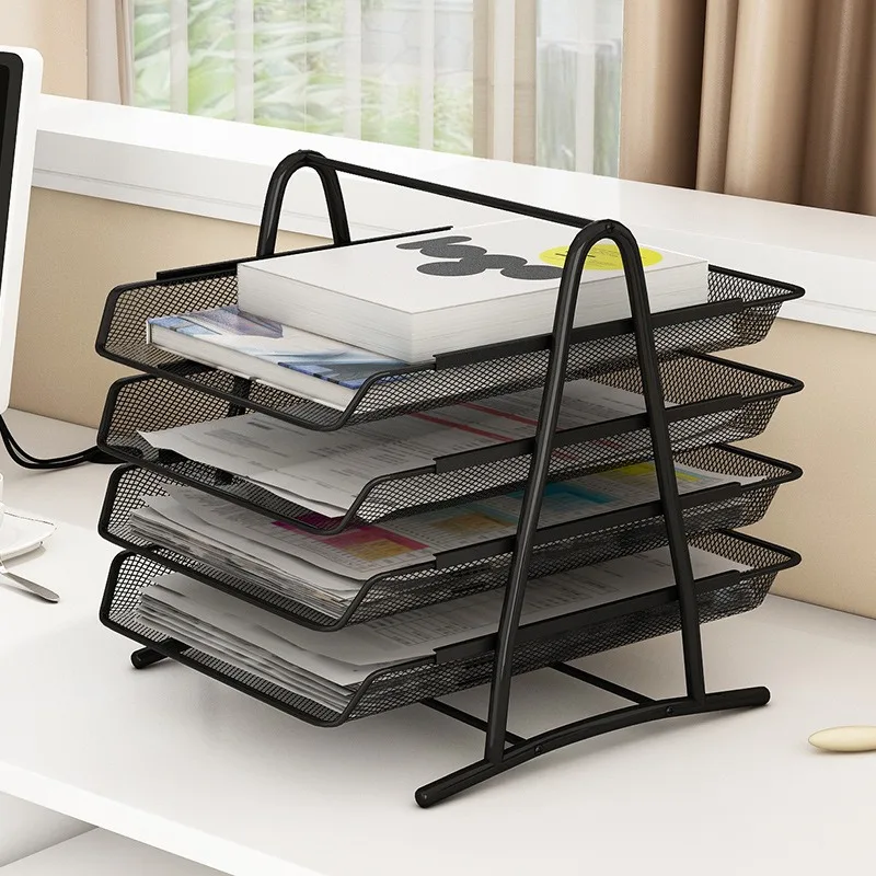 File column Metal iron mesh File column Data rack Multi-layer storage frame Desktop office supplies Organizing rack Wholesale