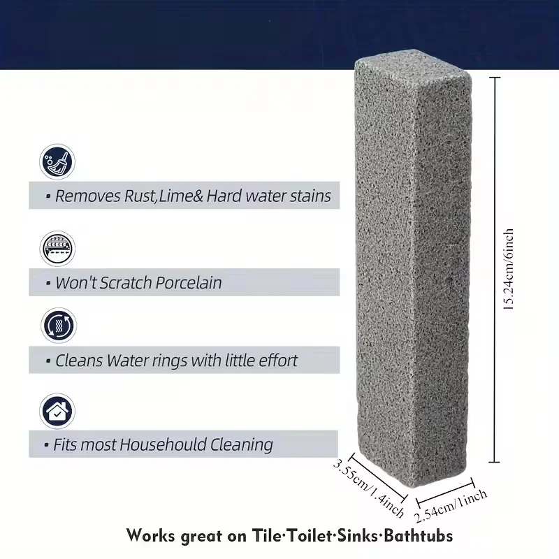 3pcs, Pumice Stone, Toilet Cleaning Stick, Scrubbing Stick, Removes Water Stains, Hard Water Rings And Calcium Buildup, Rust Rem