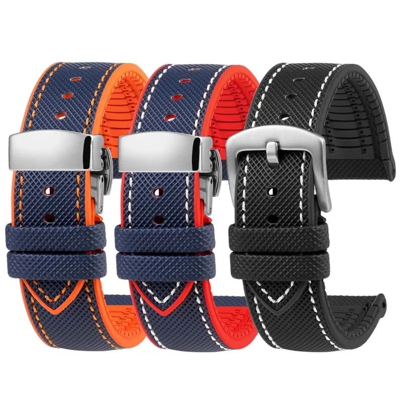 20/21/22/23/24mm Nylon Rubber Sport Watch Strap For TAG Heuer Formula 1 F1 Bull Style Aquaracer Carrera Replacement Wristband view 6