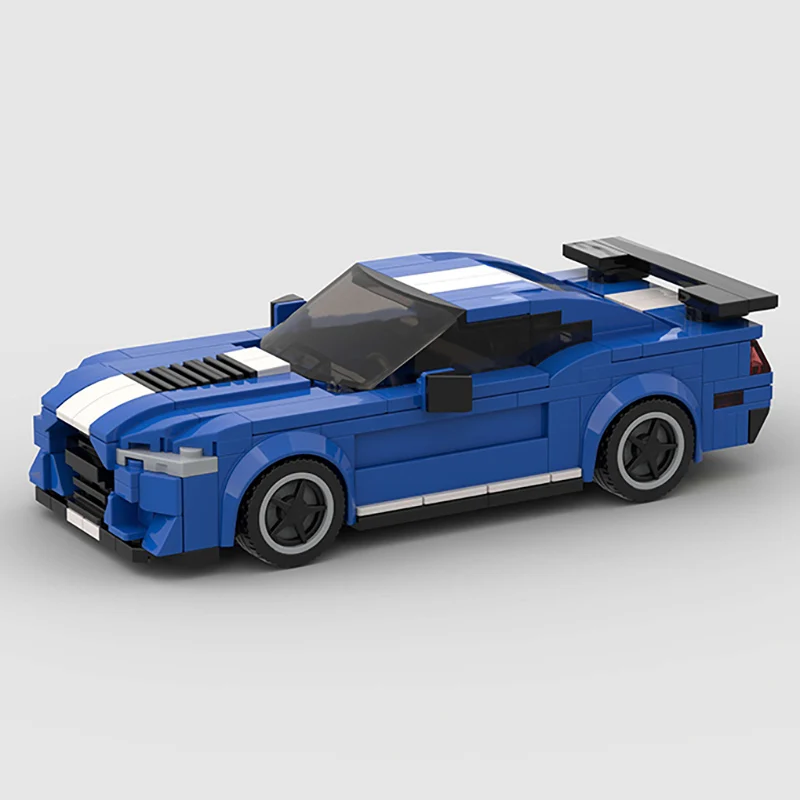 MOC Car Shelby Mustang GT500 F1 Racing Technical Vehicle Building Block Speed Champions Toy Super Race brick Christmas Gift City