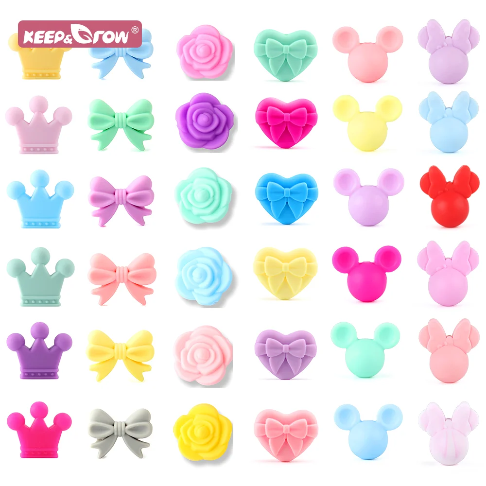 10Pcs Silicone Beads Food Grade Silicone Teething Beads DIY Baby Necklace Pendant Oral Care Toys Pacifier Teething Accessories