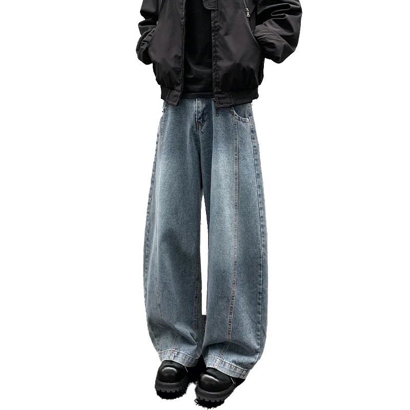 

Men's Fashion Jeans Spring Autumn American Scythe Pants Streetwear Style Casual Trousers for Men Trendy Loose Fit Denim Bottoms