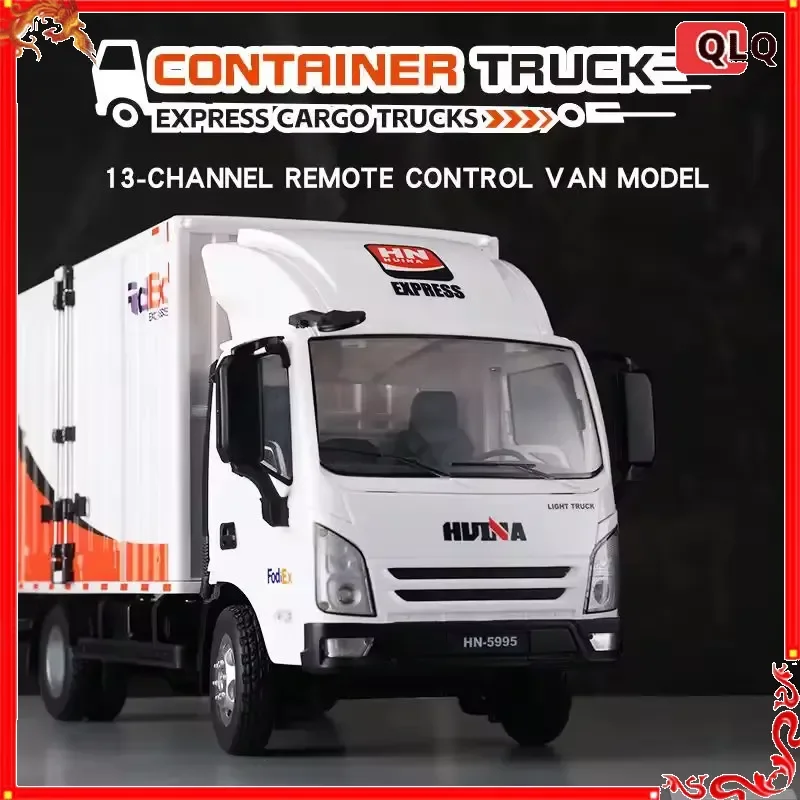 Huina 1:18 RC car 12CH Remote Controlled express delivery car loading transport car Small Cargo Truck Floating Van Small Truck