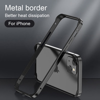 Hybrid Silicone Frame Aluminum Metal Phone Case For iPhone 16 15 14 13 12 Pro Max Better Heat Bumper