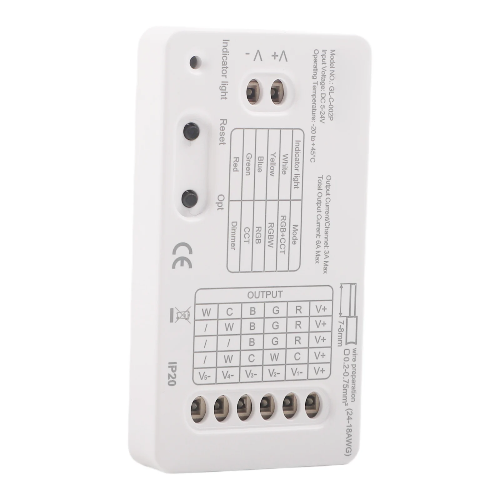 5 In 1 LED Strip Controller LED Strip Controller RGBW CCT 5-in-1 LED Controller RGBW Mode CCT Mode Dimmer Mode Power-on Memory