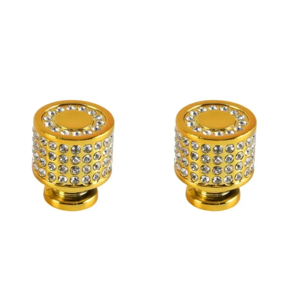 2PCS Single-hole Cabinet Door Handles Crystal Simplicity Wardrobe Door Handle Multiple Color Rhinestone Furniture Handles
