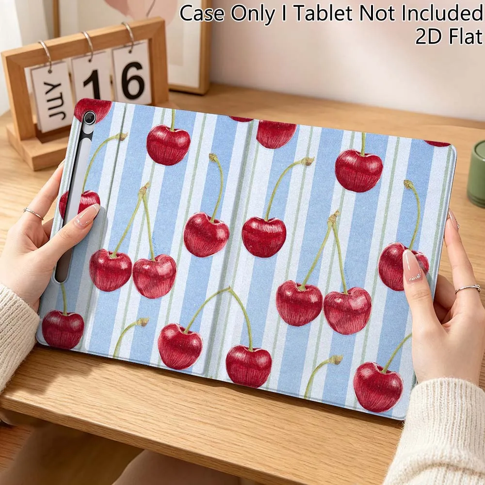 Cherry Art Popular Vertical For Samsung Galaxy Tab S10 S9 S8 S7 FE Lite Soft Flexible Support Tablet Case Gift
