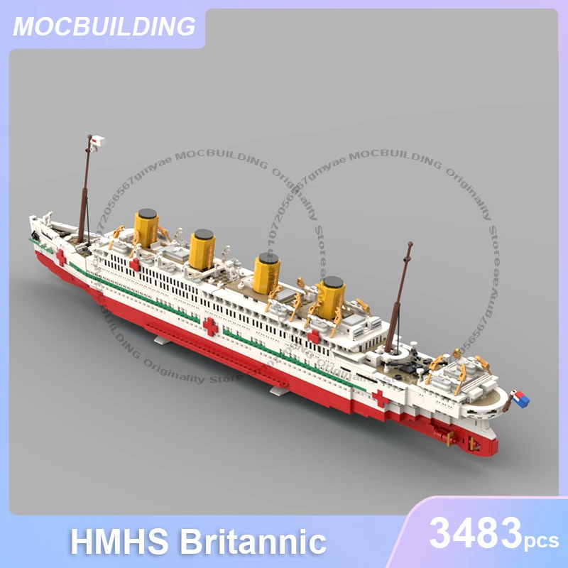 

HMHS Britannic MOC Строительные блоки DIY Сборка кирпичей Модель корабля Транспортная коллекция Дисплей Креативные игрушки Подарки 3483 шт.