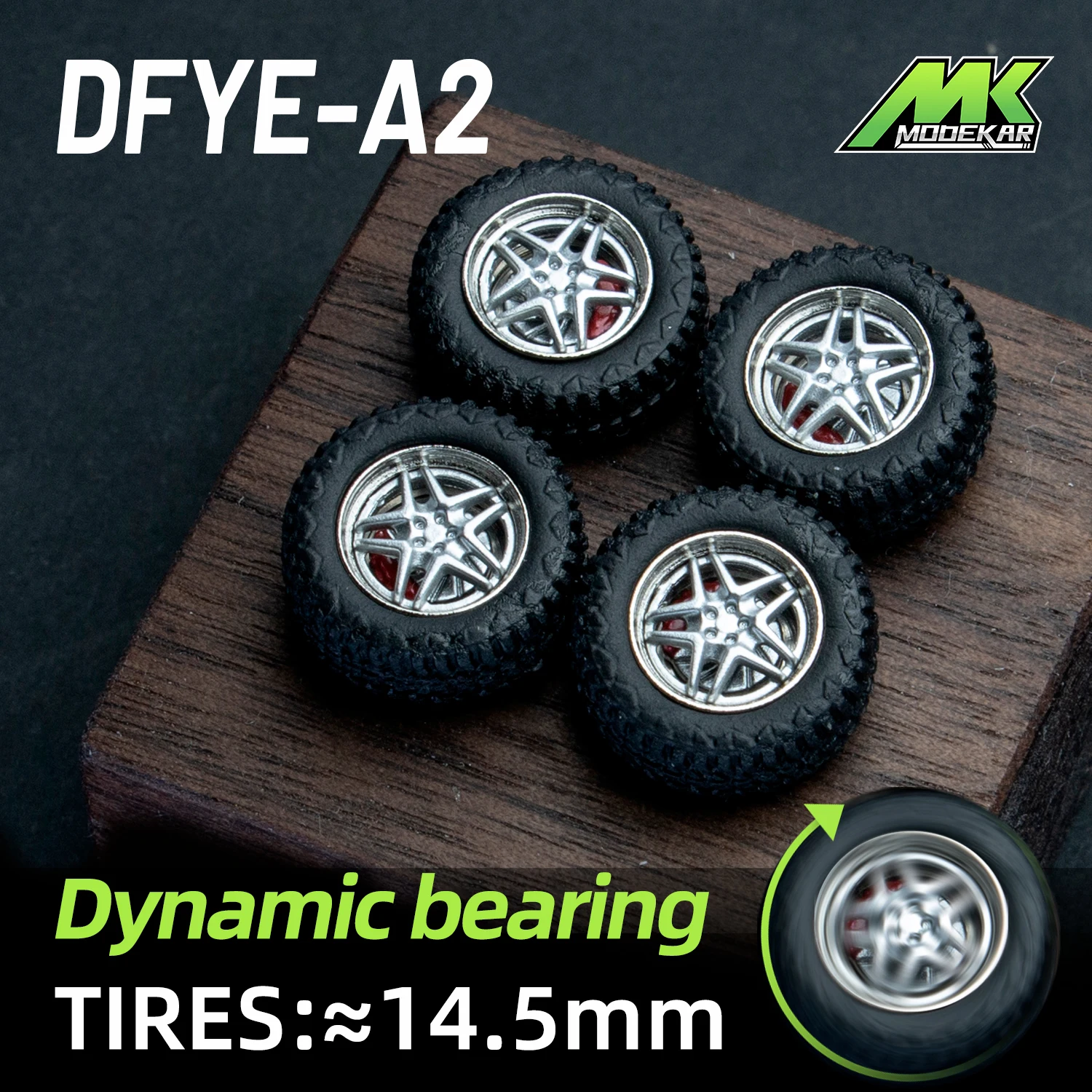 1/64 scale Dynamic bearing wheels Off-road wheels Tuning wheels Car models Rotating disc brake calipers Metal wheels with bearin