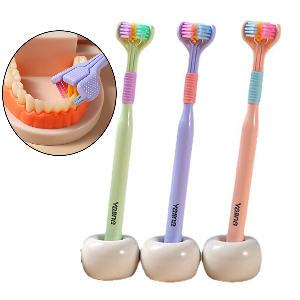 Three Sided Toothbrush Ultra Soft Bristle Adult Toothbrush Safety Teeth Brush Oral Care 360 Degree Teeth Deep Cleaning Brush