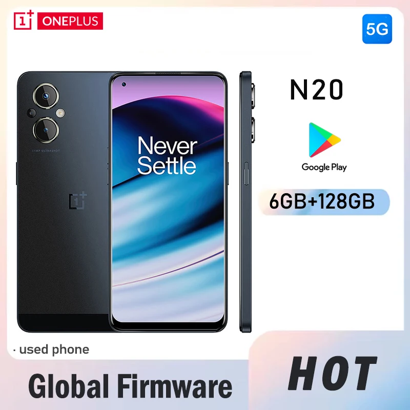 OPPO Oneplus Nord N20 5G 6G 128G SmartPhone CPU Qualcomm Snapdragon 695 Oneplus N20 4500mAh Camera 64MP+2MP+2MP used phone