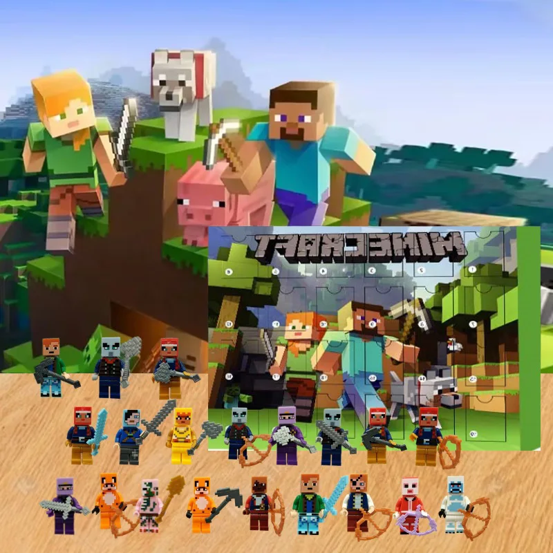 アニメゲームビルディングブロックフィギュアブラインドボックスアクション置物モデルおもちゃクリエイティブクリスマスカウントダウンカレンダーサプライズギフトボックス