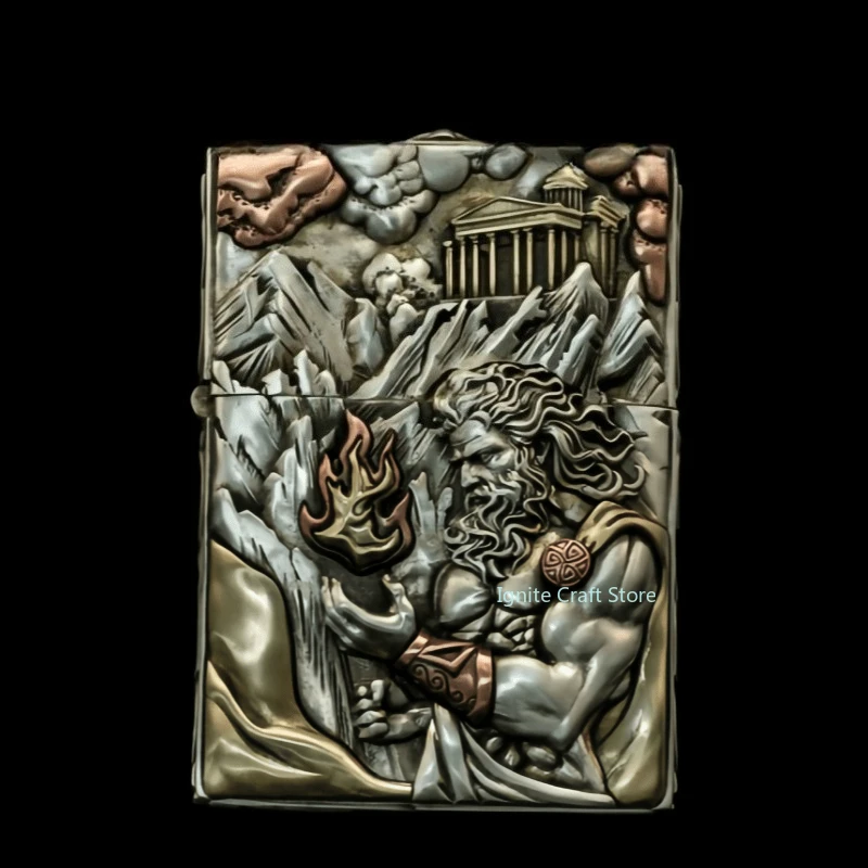 Prometheus Craftsmanship fuel Lighter, Collectible Hand Carved Lighter, Favorite Collection, Holiday Gift