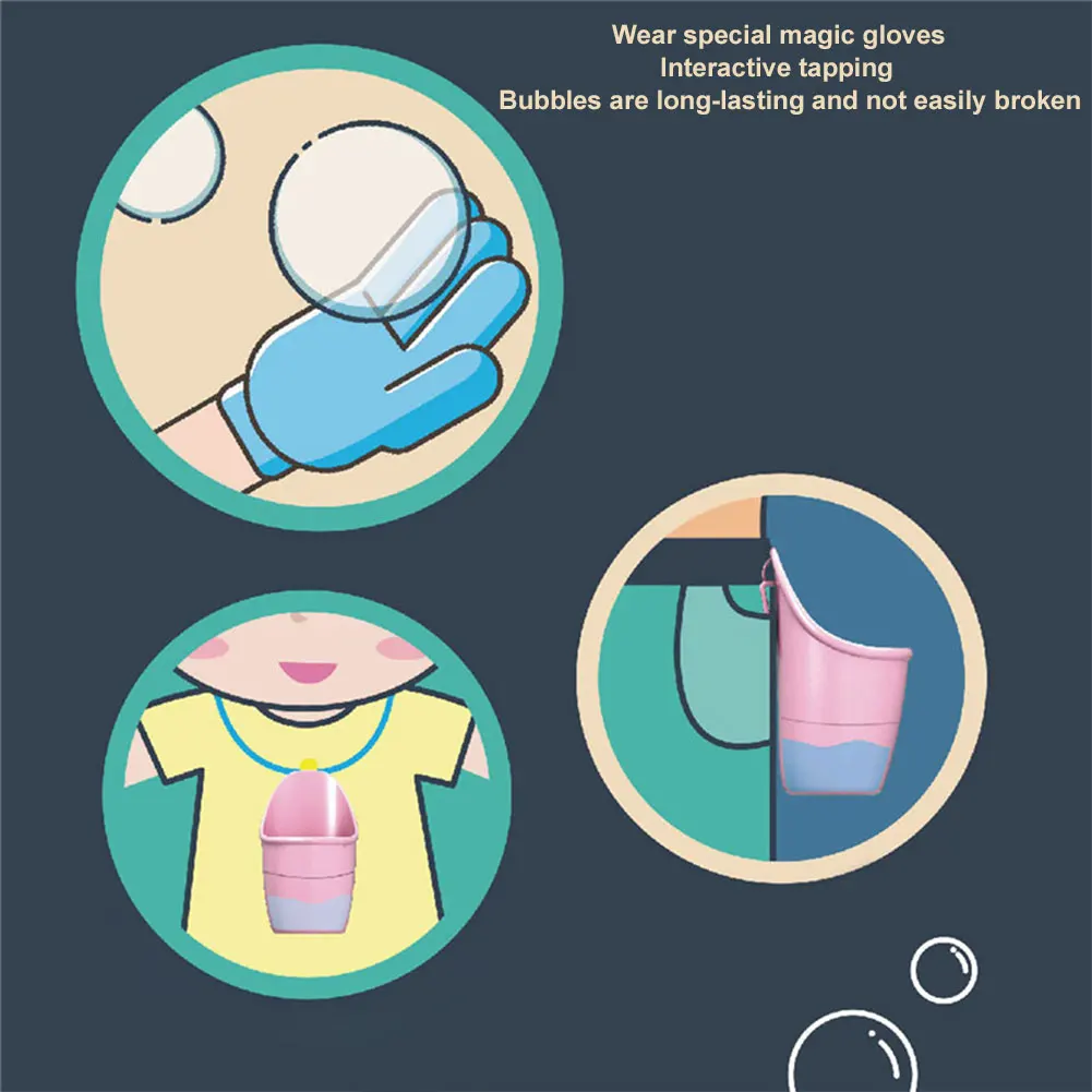 1 Juego de máquina de burbujas de Smog elástica con efecto de humo mágico, soplador de burbujas portátil, varita de niebla de burbujas elástica para regalo de cumpleaños para niños