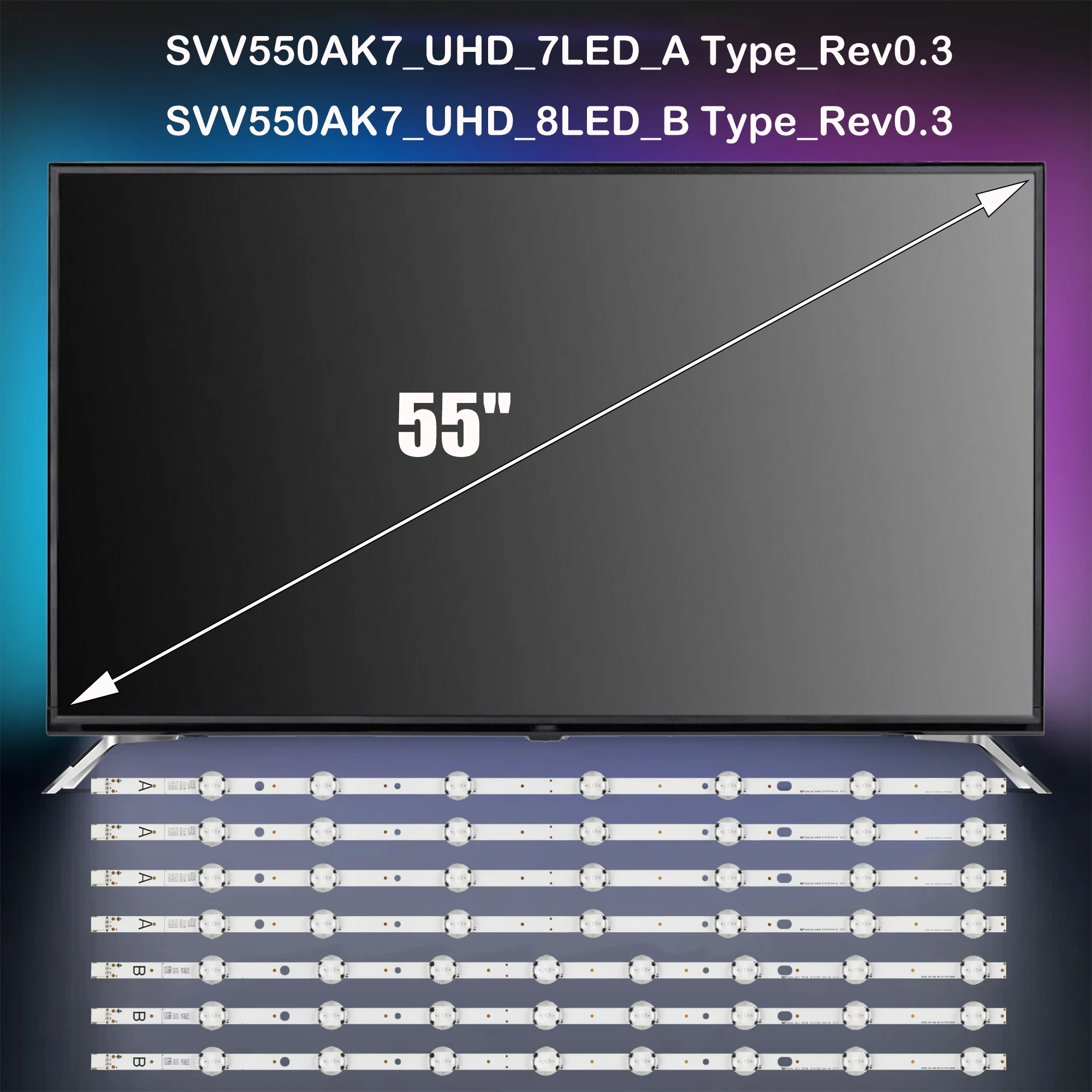 

Лента светодиодной подсветки для 55HK15T74UA 55HK6T64U 55HK6T74UA 55HK6W64A 55HK6S64T 55HT1700UD 55HL15W64 55293DLB 55HK6001 55HK6000