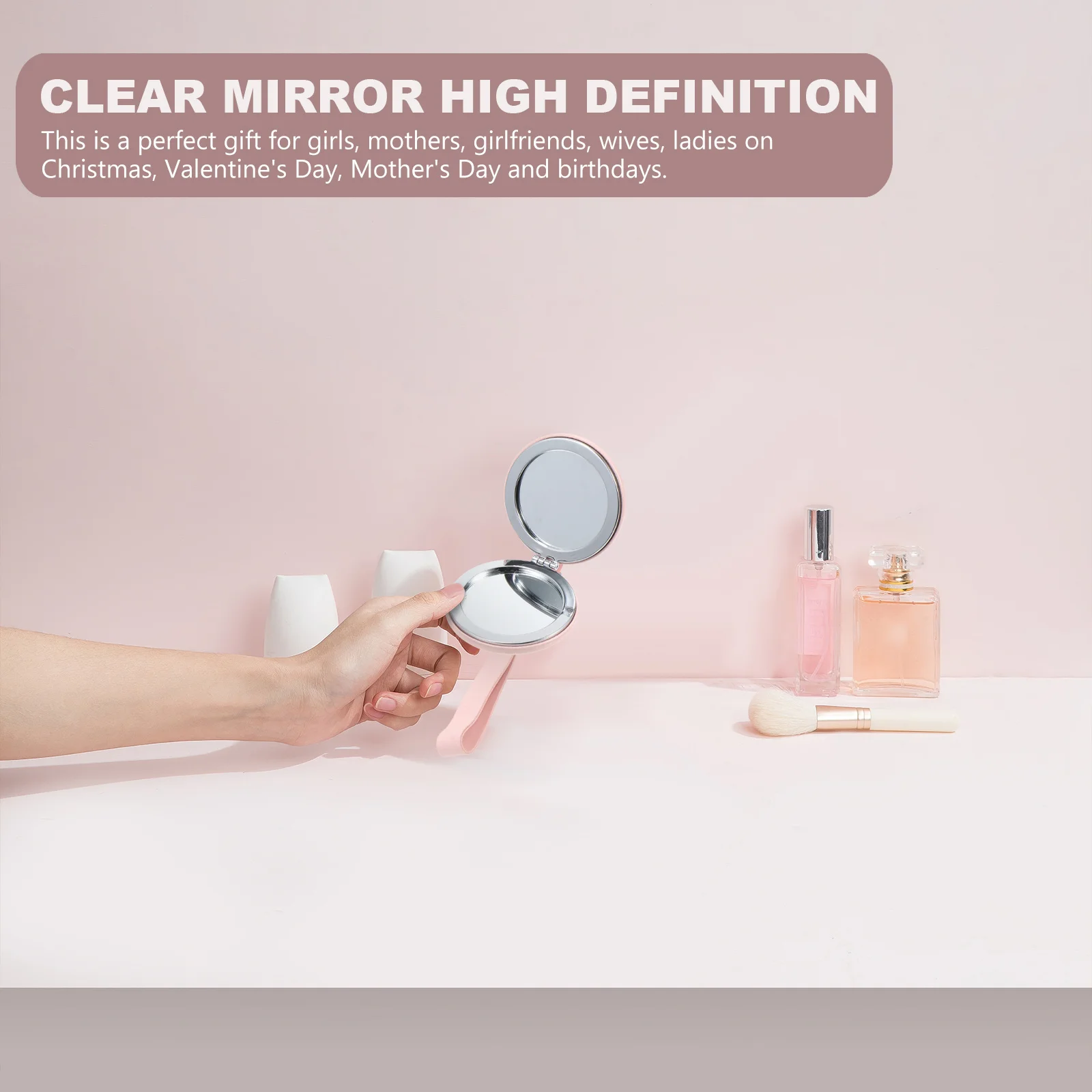 قطعة واحدة من مرآة المكياج المحمولة، تصميم مدمج وخفيف الوزن، مادة عالية الجودة، سطح مقاوم للضغط، هدية مثالية للجميع #3