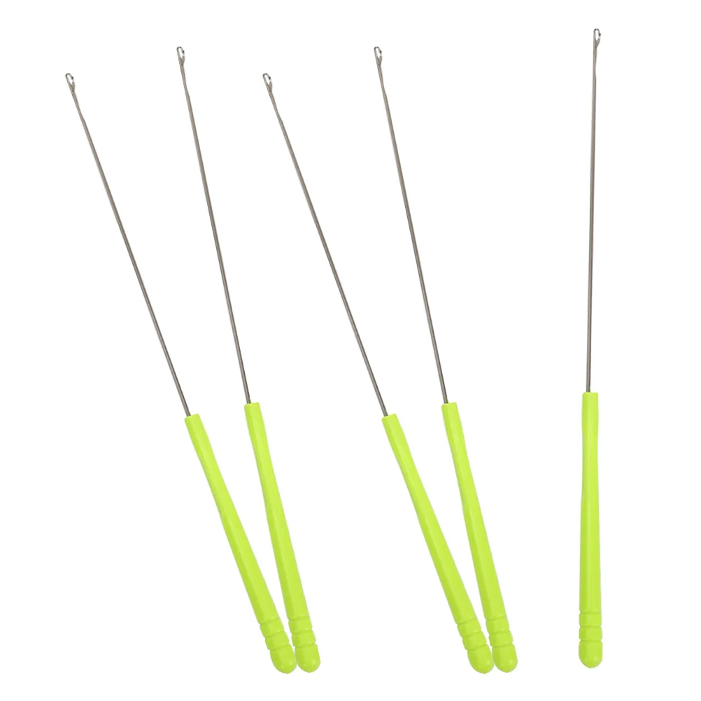 

5 Pcs Crochet Hooks Set Instant Locking Hair Needle Tools for Knitting Weaving Braiding Various Sizes Safe Plastic