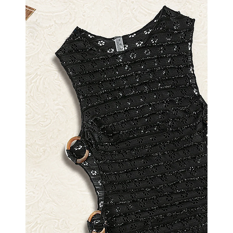 섹시한 여성용 홀터넥 비키니 커버업 드레스, 캐주얼 민소매 O넥, 2025년 여름 신상 비치 휴가 우아한 여성용 비치웨어