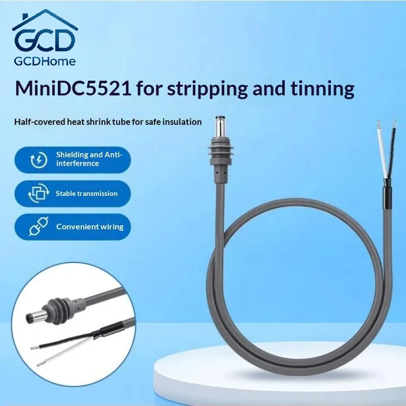 KebaoLong Mini DC5521 Power Cable Shielded Anti Interference Stable For Electronic DIY Wiring Repair