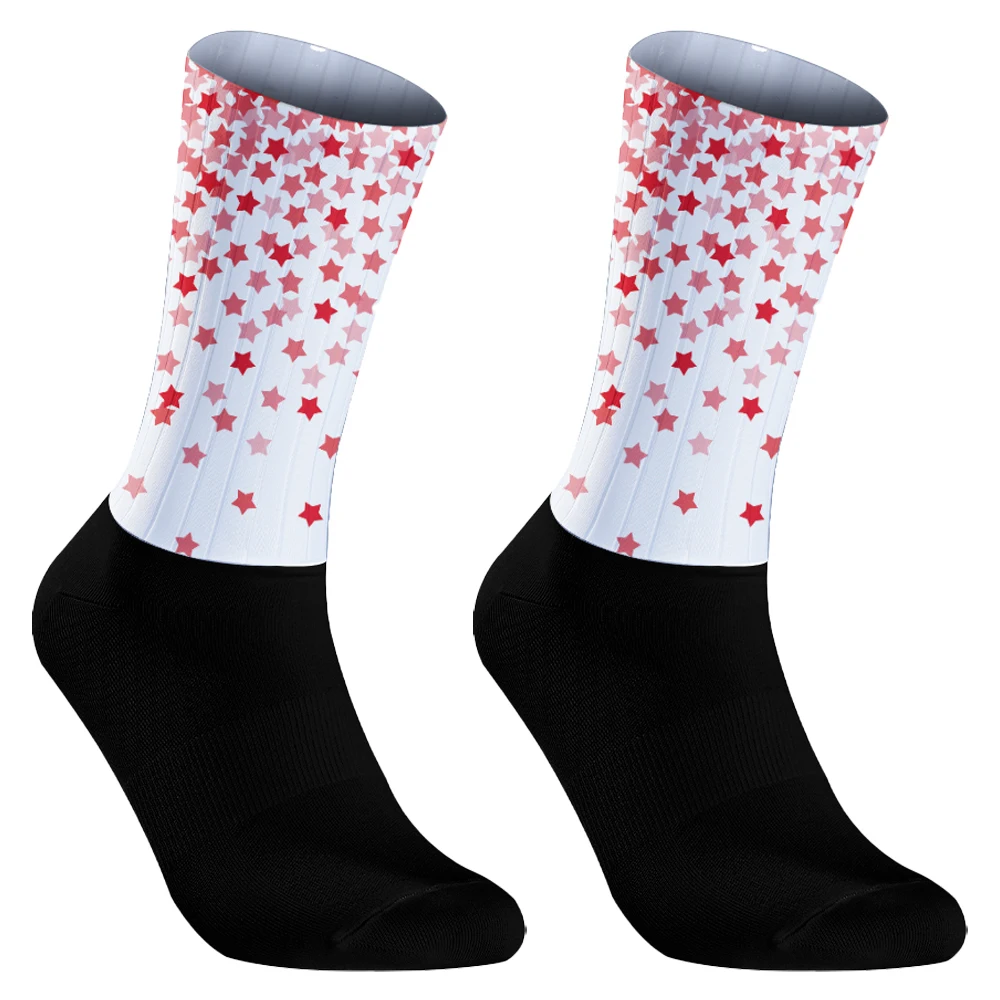 Chaussettes de cyclisme professionnelles respirantes pour hommes et femmes, chaussettes de vélo de route, sports de plein air, course, compression, cyclisme, 1 paire