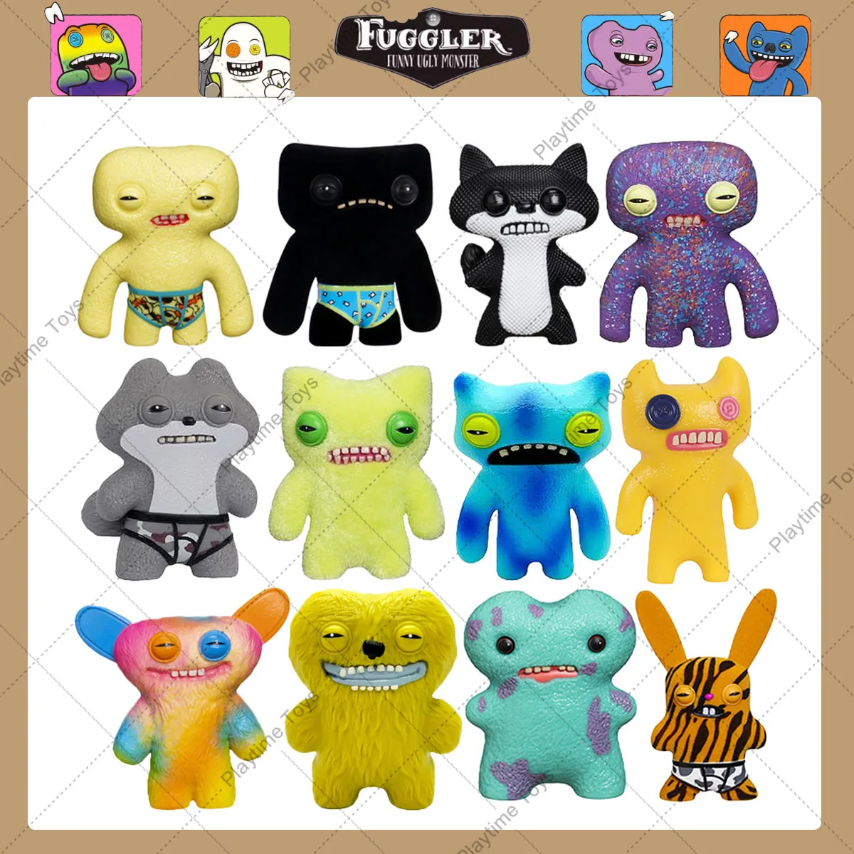 Fuggler Brzydkie Potwory 100% Oryginalne 6 Sztuk Blind Box Śmieszne Potwory z Zębami Zestaw Modeli Zabawek 6,5-8cm Figurka Niespodzianka Ozdoba Prezenty