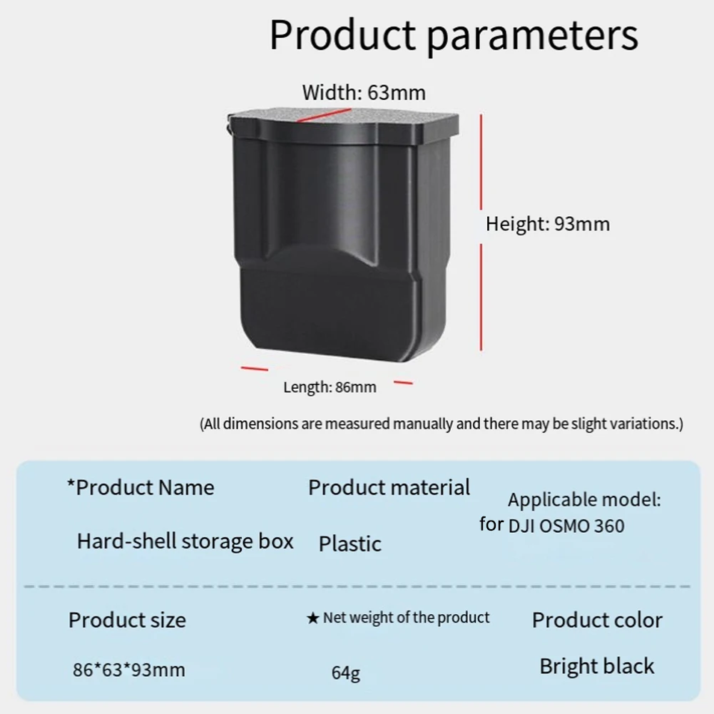 DJI Osmo360 보호용 보관 케이스 경량 휴대용 긁힘 방지 하드 쉘 운반 케이스 액션 카메라 액세서리