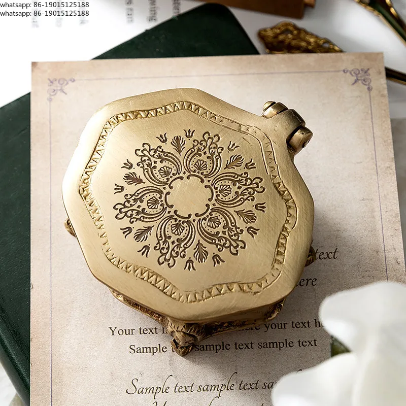 European court India imported brass carved jewelry jar handmade retro storage jewelry box