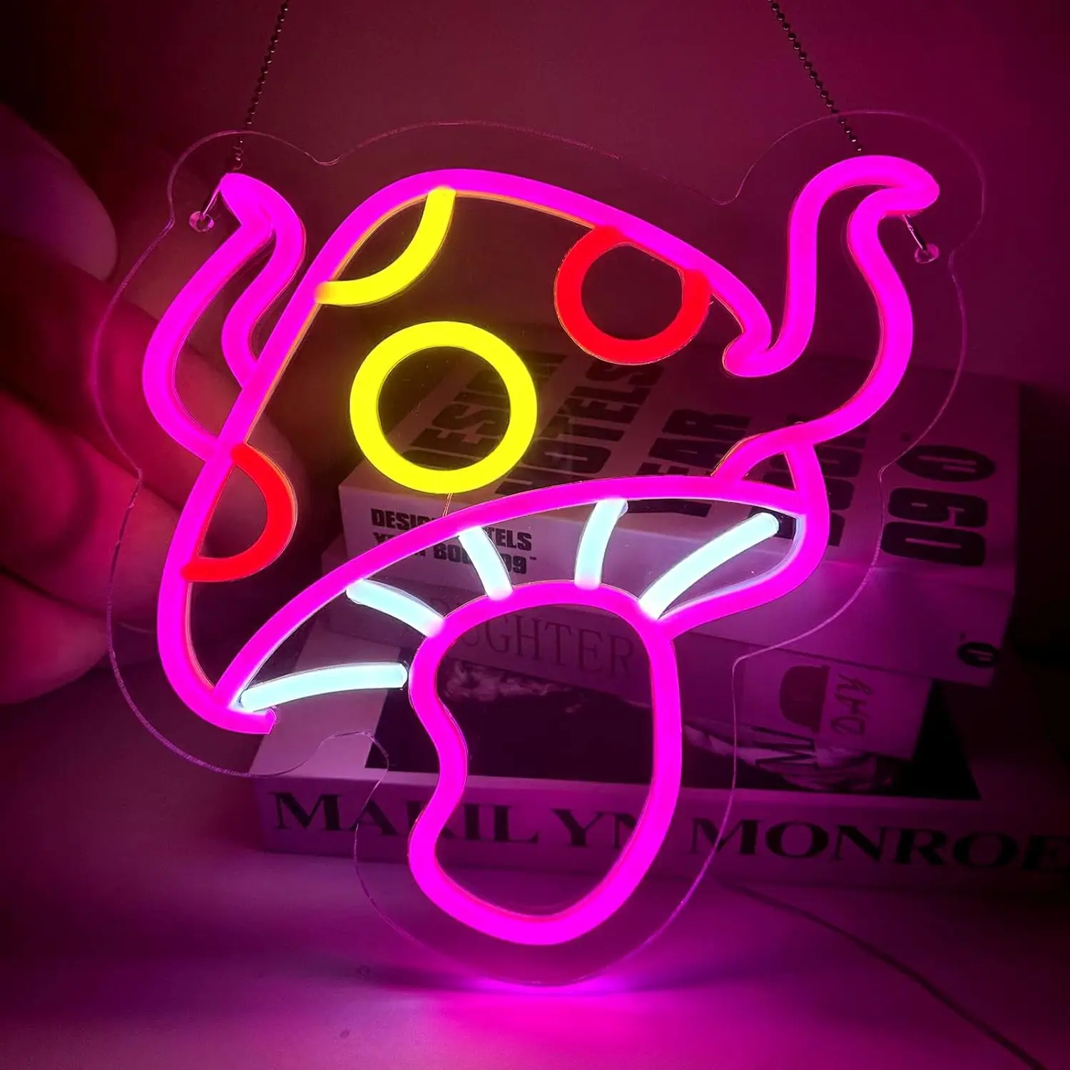 Butterfly Neon Sign LED Wall Art USB Powered Acrylic Pink Yellow Glow Aesthetic Room Bedroom Vanity Party Wall Decor