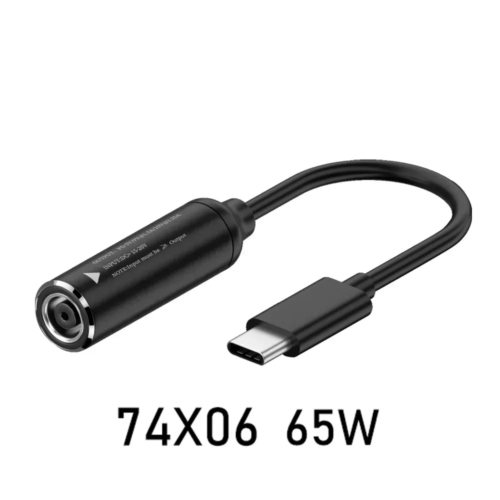 DC Power Jack 5.5X2.5 7.4X5.0 7.9X0.9 4.5X3.0 6.0X3.7 to USB C PD Fast Laptop Charging Cable Cord 65W Type C Adapter Converter