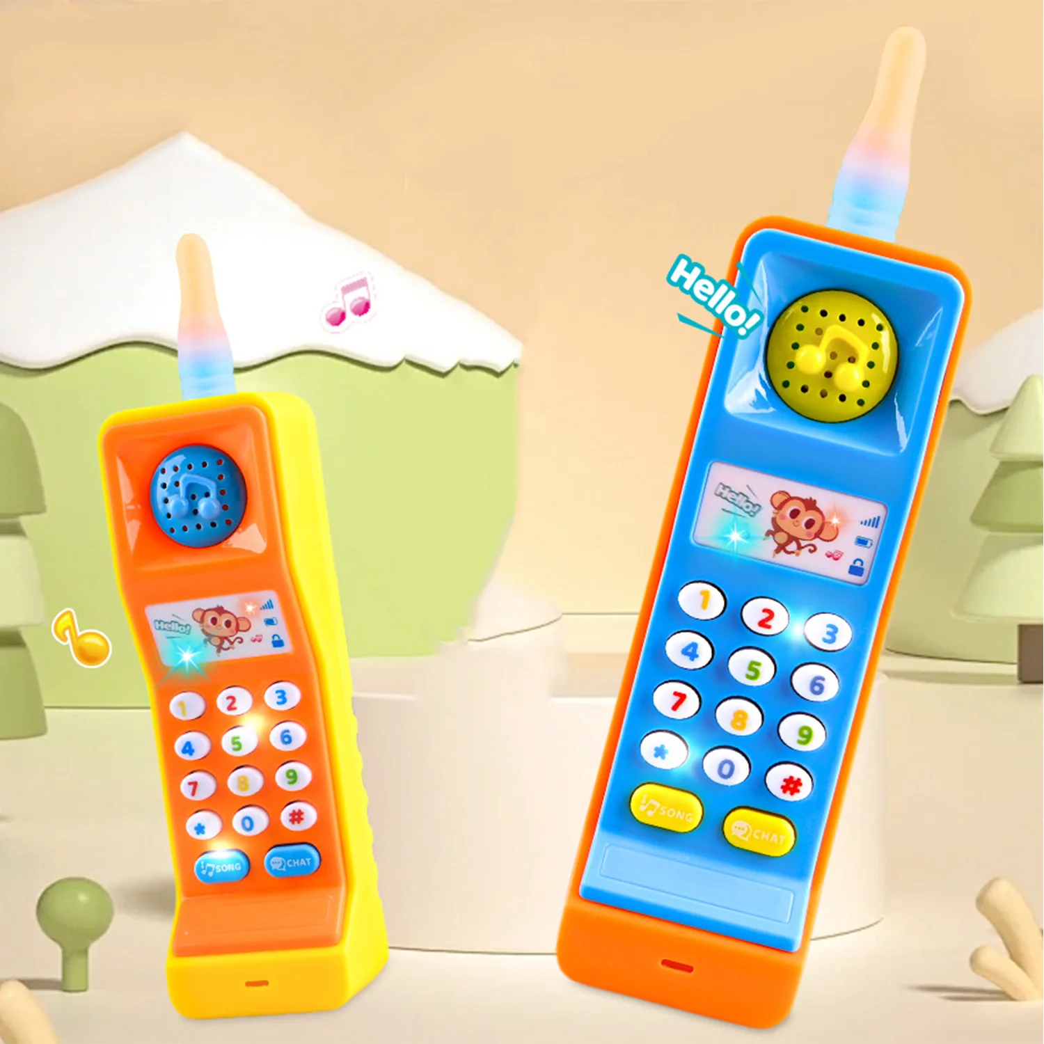 Jouet de téléphone portable en gomme pour enfants, puzzle, musique, éducation précoce, illumination, apprentissage, bébé