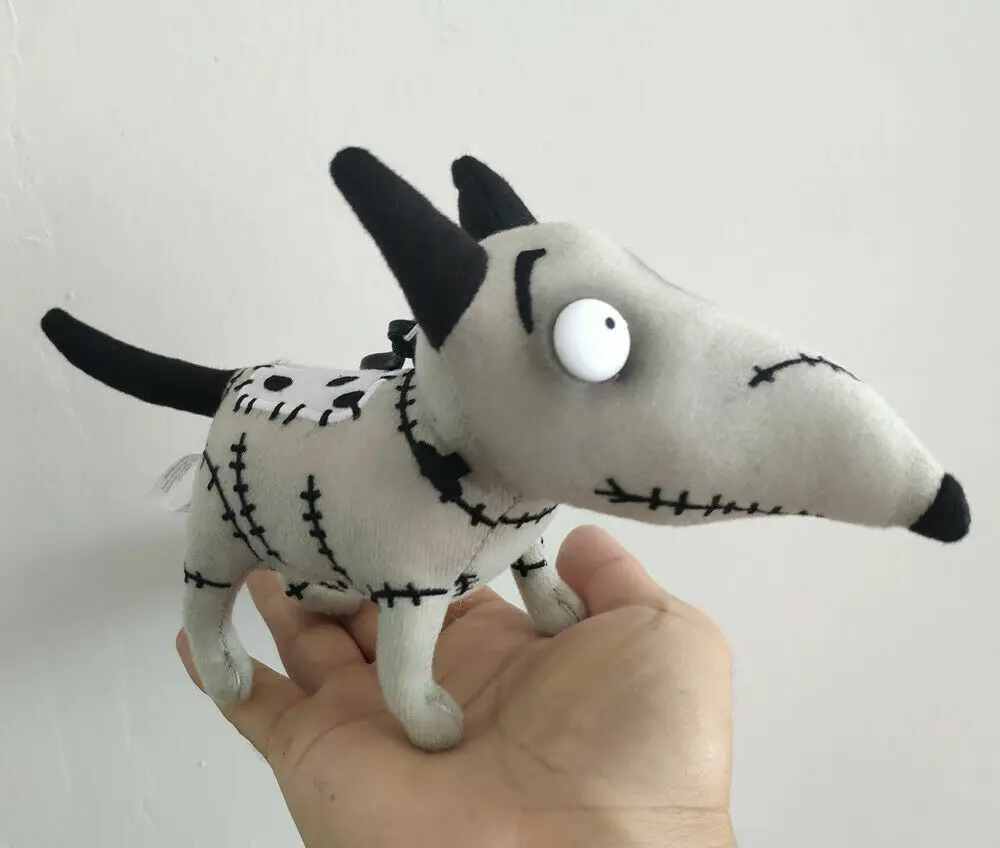 Disney Rare Tim Burton Frankenweenie Plush Sparky Dog Toy key chains 18cm