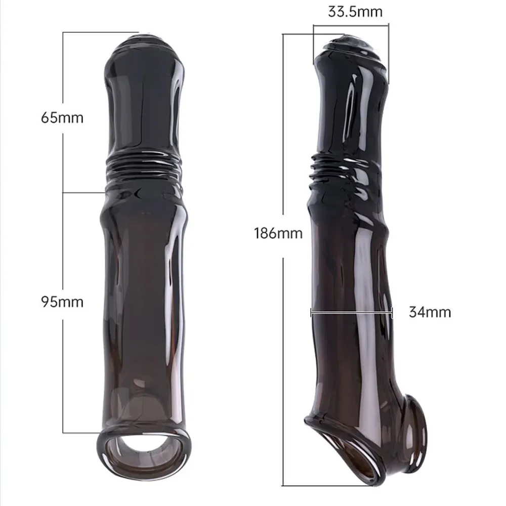 Penis Extender Enlargement Reusable Condom Adult Penis Sleeve Sex Toys For Men Extension Cock Ring Horse Dicks Delay Ejaculation