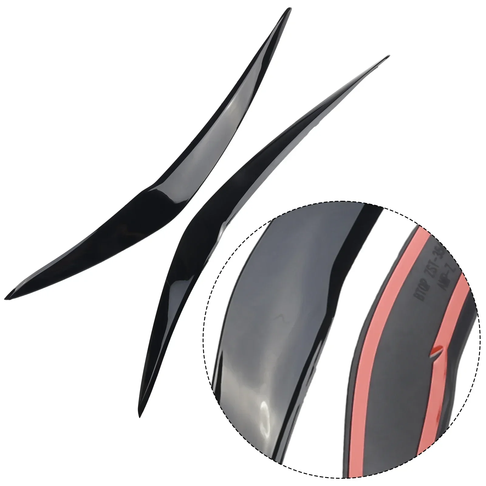 2 Pcs Car Headlight Cover Eyelid Gloss Black Eyebrow For BMW F20 LCI 2015-2019 Direct Replacements Head Light Eyelids