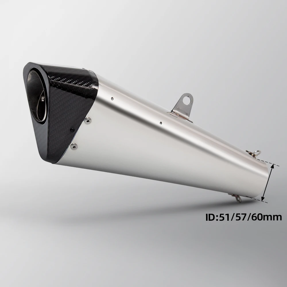 

Универсальный 57 мм мотоциклетный выхлопной хвостовой трубы, карбоновый глушитель для S1000RR S1000R Suzuki Hayabusa GSX1300 CBR650R Z900 RSV4