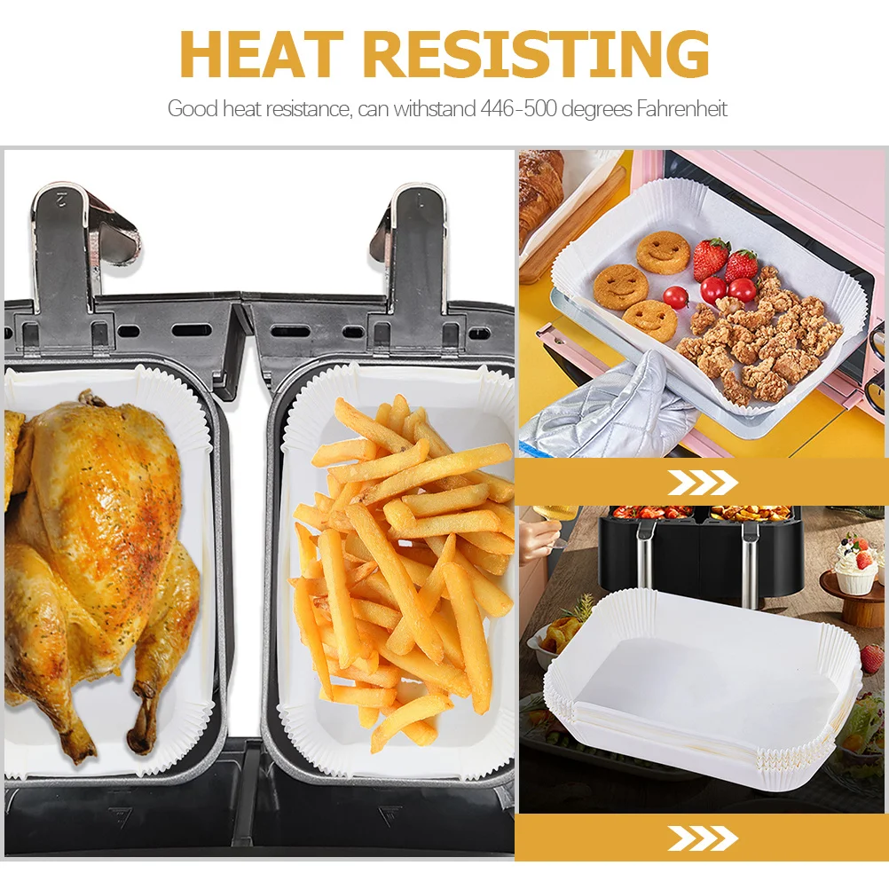 

50Pcs Air Fryer Baking Liners Disposable Non Stick Oil Proof Heat Resistant Paper Liners for Oven Microwave Grilling