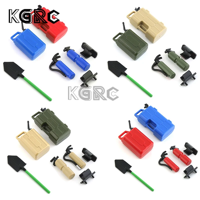 

5pcs Simulation Extinguisher Shovel Fuel Tank Decoration for 1/8 1/10 RC Crawler Car Axial SCX10 TRX4 RC4WD D90 Redcat