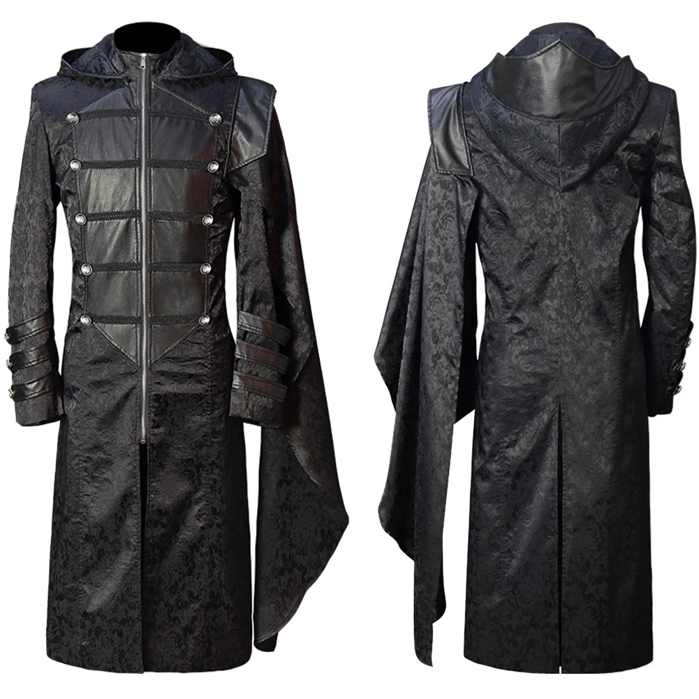 

Фантазия Ретро Готический Стимпанк Косплей Пальто Плащ Средневековый Disfraz Костюм Мужчины Мужской Фэнтези Хэллоуин Карнавальная Вечеринка Одежда