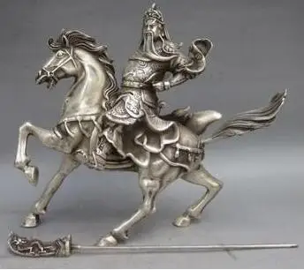 

Chinese Collectable Tibet Silver Guan Yu Statue Tibetan Silver BRASS decoration Tibetan Silver decoration BRASS outlets